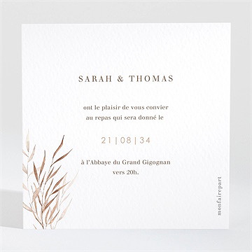 Carton d'invitation mariage l'arche - Dos du carton