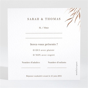 Carton réponse mariage l'arche - Dos du carton