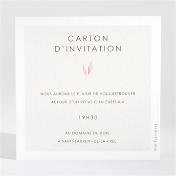 Carton d'invitation mariage notre lien argent