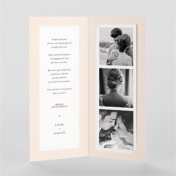 Remerciement mariage volupté - Intérieur du faire-part