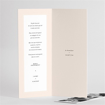 Remerciement mariage volupté - Dos du faire-part