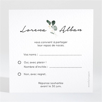 Carton réponse mariage pastel - Dos du carton