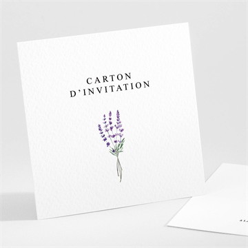 Carton d'invitation mariage lavande