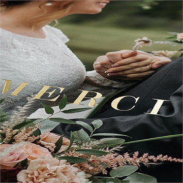 Remerciement mariage lavande - Marquage à chaud OR