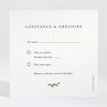Carton réponse mariage vigne - Dos du carton