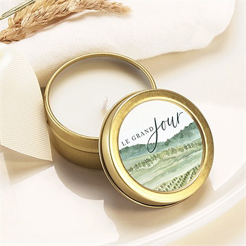 Bougie mariage vigne or