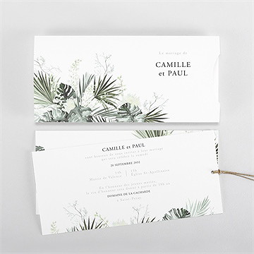 Faire-part mariage tropical - Vue d'ensemble