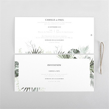 Faire-part mariage tropical - Cartes intérieures recto