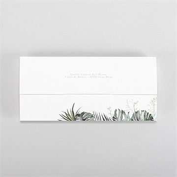 Faire-part mariage tropical - Dos du faire-part