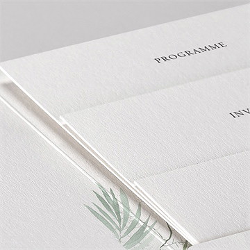Faire-part mariage tropical pocketfold - Détail du faire-part