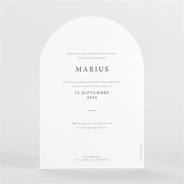 Faire-part naissance fenêtre sur la vie arche - Dos du faire-part