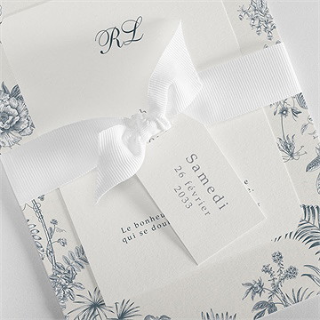 Faire-part mariage tropiques - Détail du faire-part