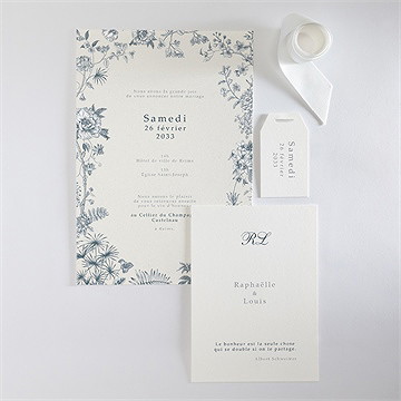 Faire-part mariage tropiques - Vue d'ensemble