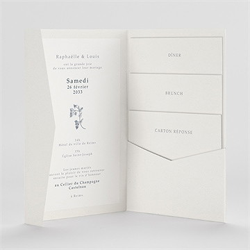 Faire-part mariage tropiques pocketfold - Intérieur du faire-part