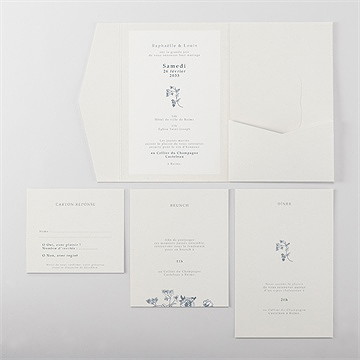 Faire-part mariage tropiques pocketfold - Vue d'ensemble intérieur