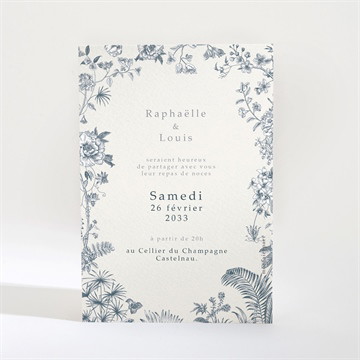 Carton d'invitation mariage tropiques dorure