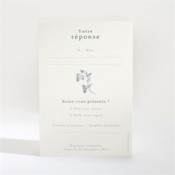 Carton réponse mariage tropiques dorure