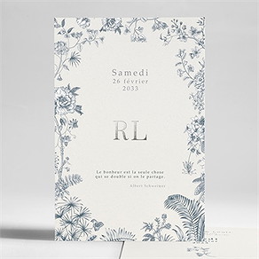 Faire-part mariage tropiques initiales
