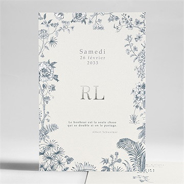 Faire-part mariage tropiques initiales
