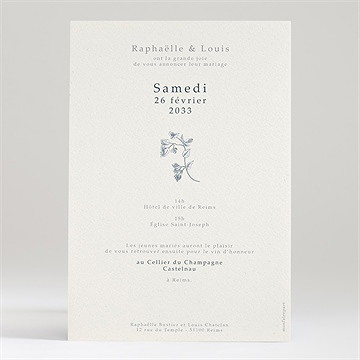 Faire-part mariage tropiques initiales - Dos du faire-part