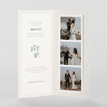 Remerciement mariage tropiques - Intérieur du faire-part