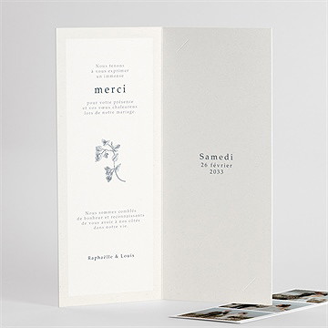 Remerciement mariage tropiques - Intérieur du remerciement