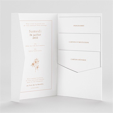 Faire-part mariage passionnément pocketfold - Intérieur du faire-part