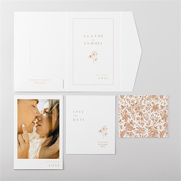 Faire-part mariage passionnément pocketfold - Vue ensemble extérieur