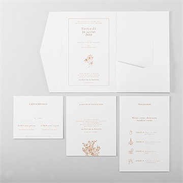 Faire-part mariage passionnément pocketfold - Vue d'ensemble intérieur