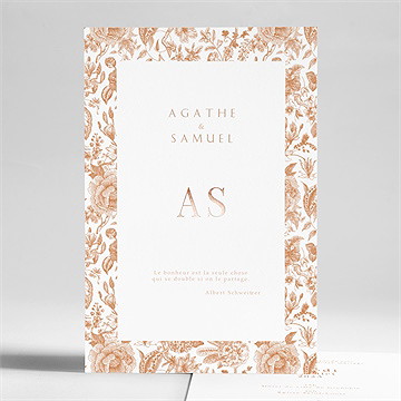 Faire-part mariage passionnément dorure