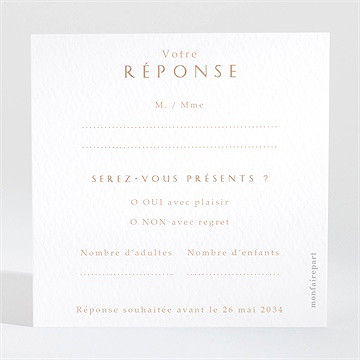 Carton réponse mariage passionnément - Dos du carton
