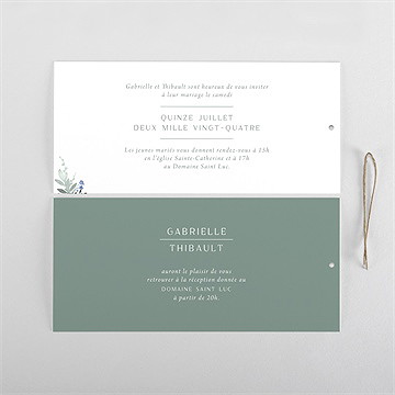 Faire-part mariage poésie aquarelle pochette duo - Cartes intérieures recto