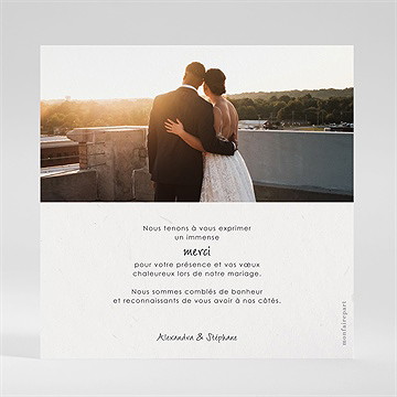 Remerciement mariage pampa - Dos du remerciement