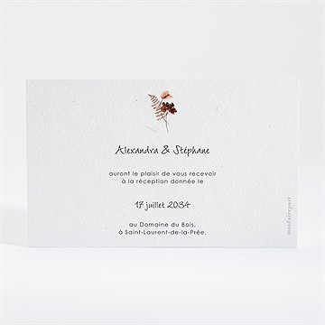 Carton d'invitation mariage pampa - Dos du carton