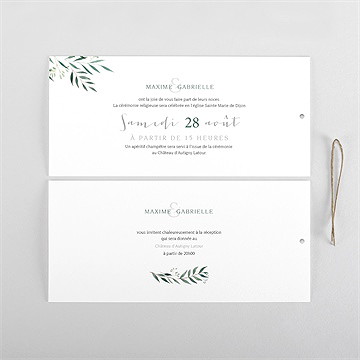 Faire-part mariage douceur du pinceau pochette - Cartes intérieures recto