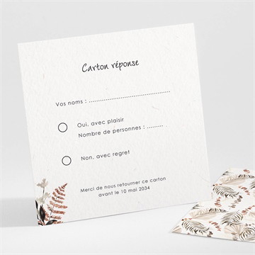 Carton réponse mariage pampa