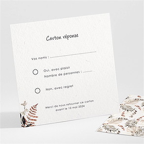 Carton réponse mariage pampa