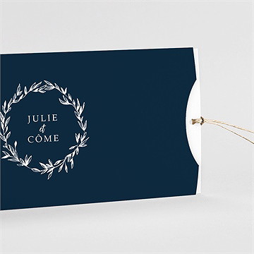 Faire-part mariage bleu minéral pochette duo