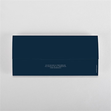 Faire-part mariage bleu minéral pochette duo - Dos du faire-part