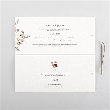 Faire-part mariage pampa pochette duo - Cartes intérieures recto