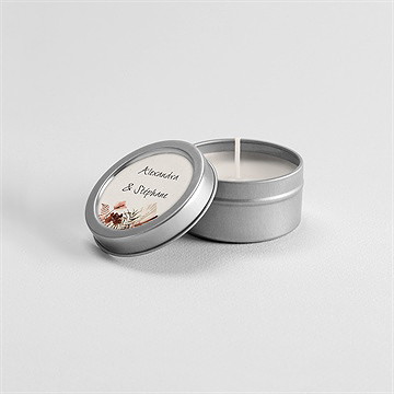 Bougie mariage pampa argent - Mise en situation