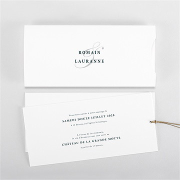 Faire-part mariage en relief pochette duo - Vue d'ensemble