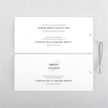 Faire-part mariage en relief pochette duo - Cartes intérieures recto