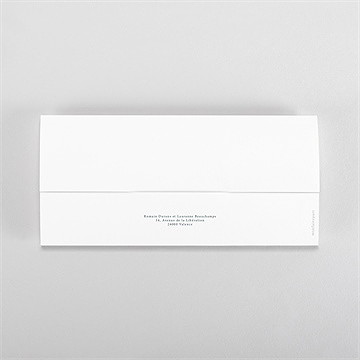 Faire-part mariage en relief pochette duo - Dos du faire-part