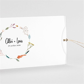 Faire-part mariage art champêtre pochette duo