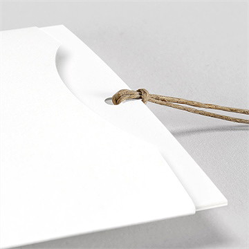 Faire-part mariage art champêtre pochette duo - Détail du faire-part