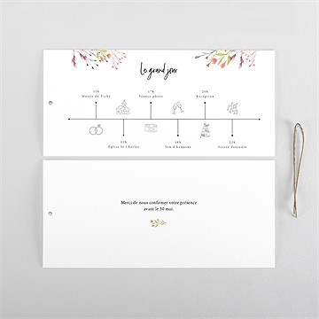 Faire-part mariage art champêtre pochette duo - Cartes intérieures verso