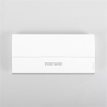 Faire-part mariage art champêtre pochette duo - Dos du faire-part