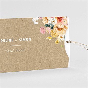 Faire-part mariage champêtre et poésie pochette