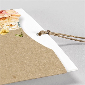 Faire-part mariage champêtre et poésie pochette - Détail du faire-part